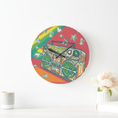 Funky Boom Box Farbiges Design Große Wanduhr (Zuhause)