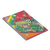 Funky Boom Box Farbiges Design Notizblock (Rechte Seite)