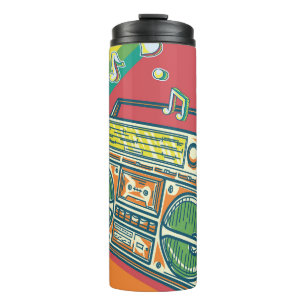 Funky Boom Box Farbiges Design Thermosbecher