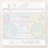 Funky Boombox Zeichne Design Glasuntersetzer (Rückseite)