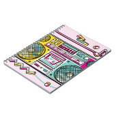 Funky Boombox Zeichne Design Notizblock (Linke Seite)