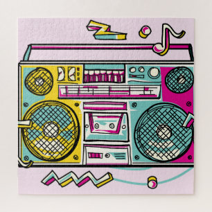 Funky Boombox Zeichne Design Puzzle
