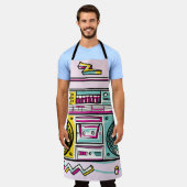 Funky Boombox Zeichne Design Schürze (Getragen)