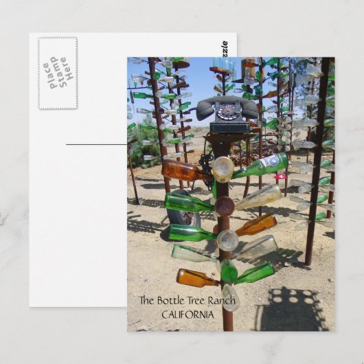 Funky Bottle Tree Ranch Postcard! Postkarte (Vorne/Hinten)