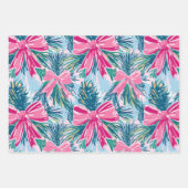 Funky Bow Pink Christmas Bow Pattern Geschenkpapier Set (Vorderseite 2)