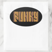Funky (braun) ovaler aufkleber (Tasche)