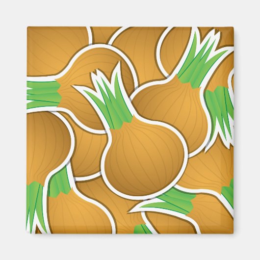 Funky braune Zwiebeln Magnet (Vorne)