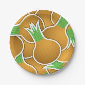 Funky braune Zwiebeln Pappteller (Vorderseite)