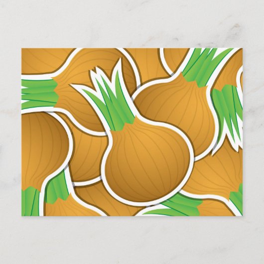 Funky braune Zwiebeln Postkarte (Vorderseite)