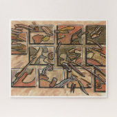 Funky braunes Abstrakt Puzzle (Horizontal)