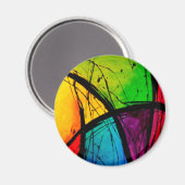 Funky Bright Abstrakt Art Painting Magnet (Vorderseite/Rückseite)