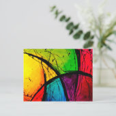 Funky Bright Abstrakt Art Painting Postkarte (Stehend Vorderseite)