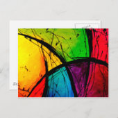 Funky Bright Abstrakt Art Painting Postkarte (Vorne/Hinten)