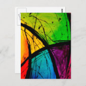 Funky Bright Abstrakt Art Painting Postkarte (Vorne/Hinten)