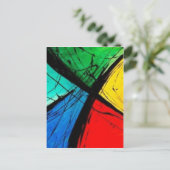 Funky Bright Abstrakt Art Painting Postkarte (Stehend Vorderseite)