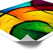Funky Bright Abstrakt Art Poster (Ecke)
