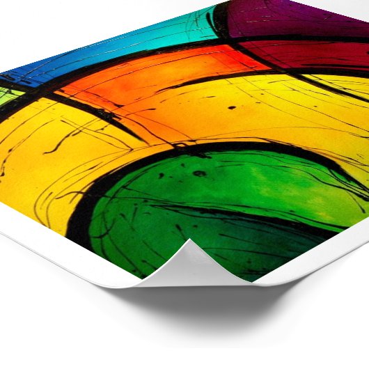 Funky Bright Abstrakt Art Poster (Ecke)