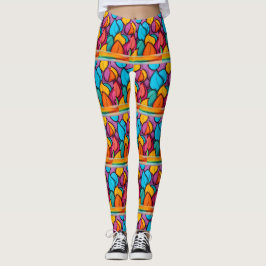 Funky bright and fun yoga pants long length leggings