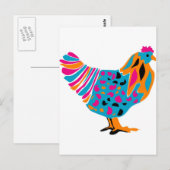 Funky Bright Chicken Postkarte (Vorne/Hinten)