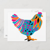 Funky Bright Chicken Postkarte (Vorne/Hinten)