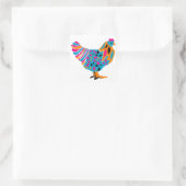 Funky Bright Chicken Quadratischer Aufkleber (Tasche)