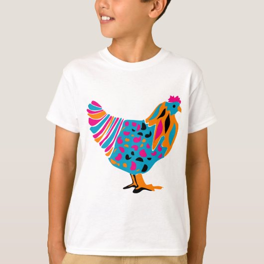 Funky Bright Chicken T-Shirt (Vorderseite)