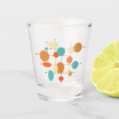 Funky Bright Circles Mid Century Retro Shot Glass Schnapsglas (Vorderseite)