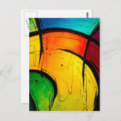 Funky Bright Colors Abstract Art Postkarte (Vorne/Hinten)