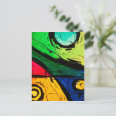 Funky Bright Colors Abstract Art Postkarte (Stehend Vorderseite)