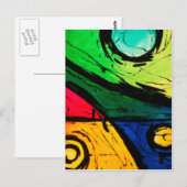 Funky Bright Colors Abstract Art Postkarte (Vorne/Hinten)