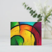 Funky Bright Colors Abstract Art Postkarte (Stehend Vorderseite)