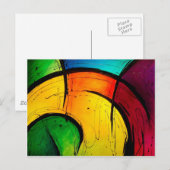 Funky Bright Colors Abstract Art Postkarte (Vorne/Hinten)