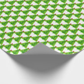 Funky Bright Green Christmas Tree Pattern Festival Geschenkpapier (Ecke)