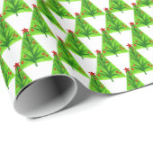Funky Bright Green Christmas Tree Pattern Festival Geschenkpapier (Rolleneckpunkt)