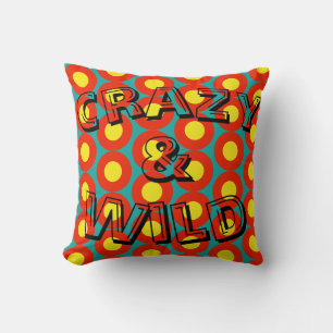 Funky Bright Happy Circles Crazy & Wild Cushion Kissen