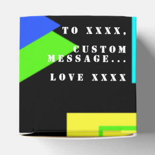 FUNKY BRIGHT RETRO 80er FASHION SHAPAPES PATTERN G Geschenkschachtel