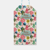 Funky Bright Retro Christmas Geschenkanhänger (Rückseite)