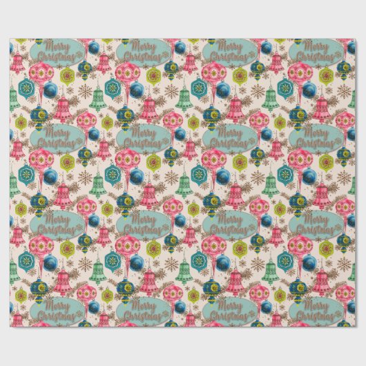 Funky Bright Retro Christmas Geschenkpapier (Flach)