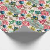 Funky Bright Retro Christmas Geschenkpapier (Ecke)
