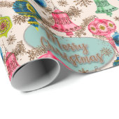 Funky Bright Retro Christmas Geschenkpapier (Rolleneckpunkt)