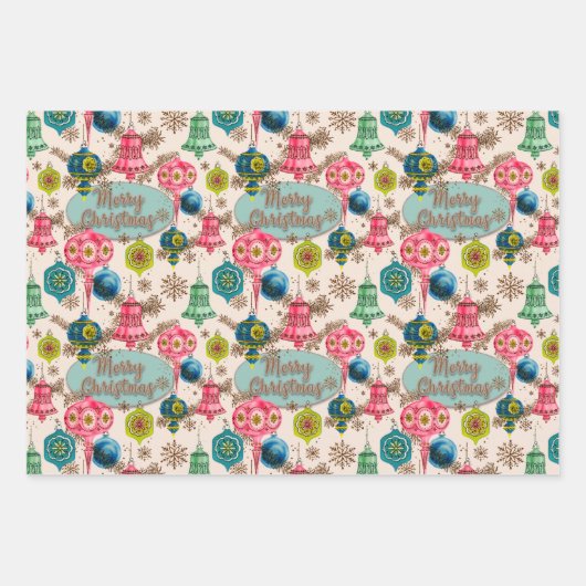 Funky Bright Retro Christmas Geschenkpapier Set (Vorderseite)