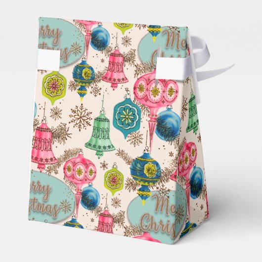 Funky Bright Retro Christmas Geschenkschachtel (Rückseite)