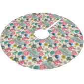 Funky Bright Retro Christmas Polyester Weihnachtsbaumdecke (Schrägansicht)