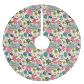 Funky Bright Retro Christmas Polyester Weihnachtsbaumdecke (Vorderseite)