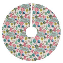 Funky Bright Retro Christmas Polyester Weihnachtsbaumdecke