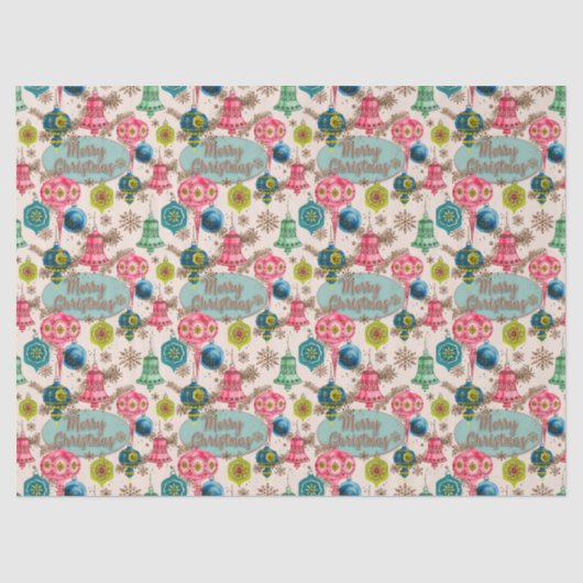 Funky Bright Retro Christmas Seidenpapier (Vorderseite)