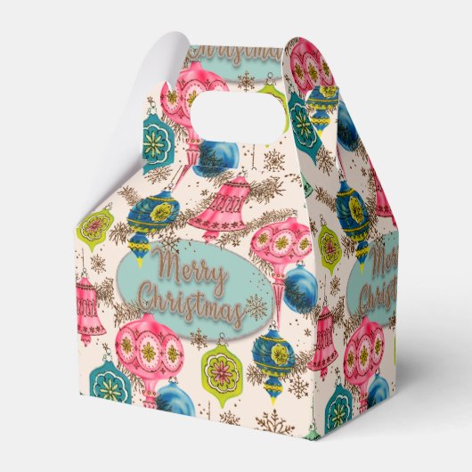 Funky Bright Retro Weihnachten Geschenkschachtel (Vorderseite)