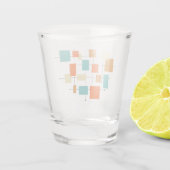 Funky Bright Squares Mid Century Retro Schnapsglas (Rückseite)