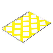 Funky Bright Yellow & White Simple Rhombus Pattern Notizblock (Linke Seite)