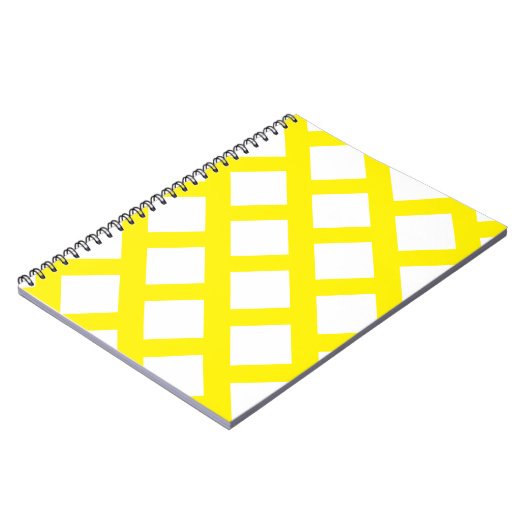 Funky Bright Yellow & White Simple Rhombus Pattern Notizblock (Linke Seite)